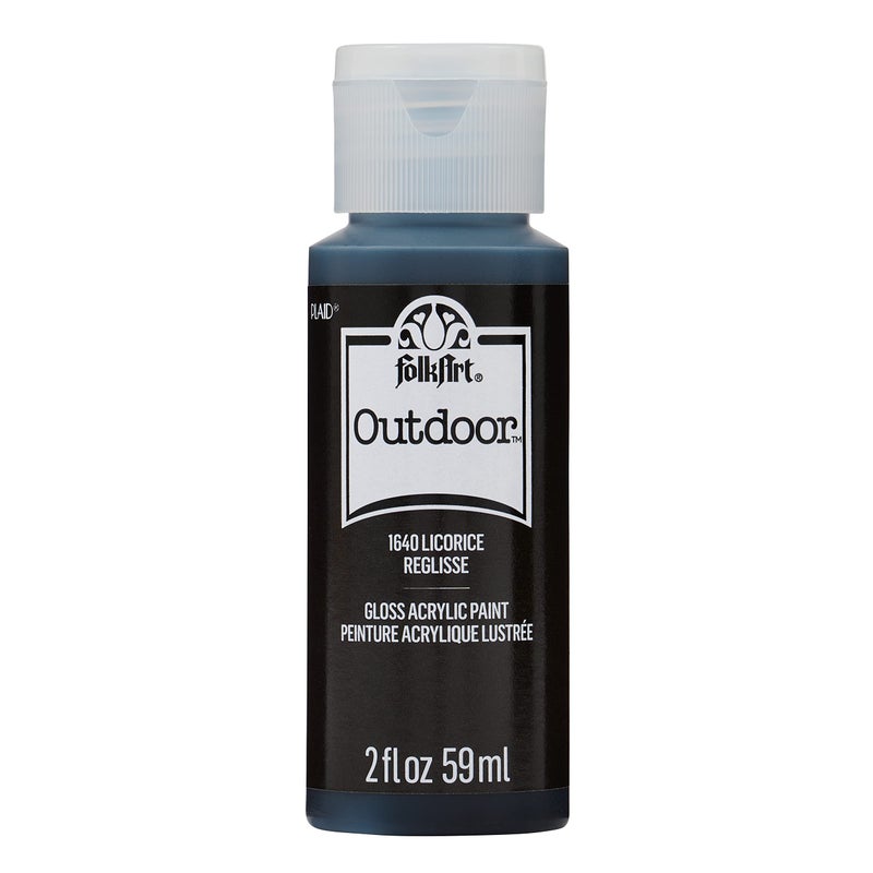 FolkArt Outdoor Acrylic Paint in Assorted Colors (2 Ounce), 1640 Licorice - Image 1